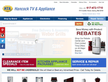 Tablet Screenshot of hancocktvandappliance.com